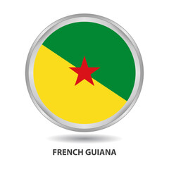 French Guıana round flag design is used as badge, button, icon, wall painting