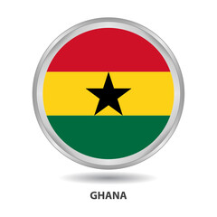 Ghana round flag design is used as badge, button, icon, wall painting