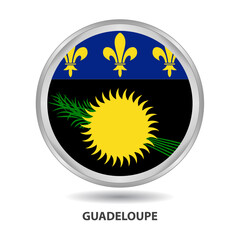 Guadeloupe flag design is used as badge, button, icon, wall painting