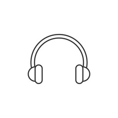Headphones earphones flat icon. Headset silhouette. earmuffs vector icon