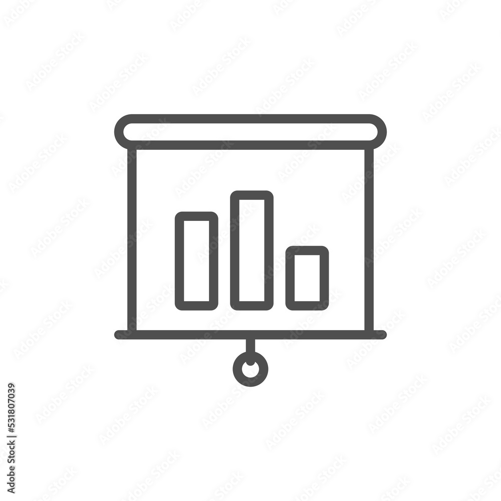 Aufkleber business presentation line art icon for apps and websites. business presentation board icon. board s