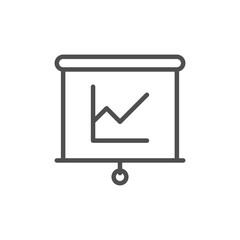 Analytics board icon in flat style. Analysis symbol for your web site design, logo, app, UI Vector EPS 10. Business presentation line art icon for apps and websites