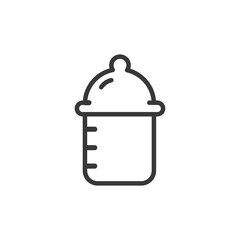 Baby milk bottle line art icon for apps and websites. baby bottle icon