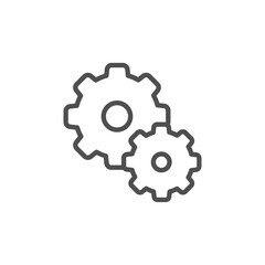 Gear icon template color editable. Gear symbol vector sign isolated on white background. cog wheel, engine circle, thin line web symbol on white background