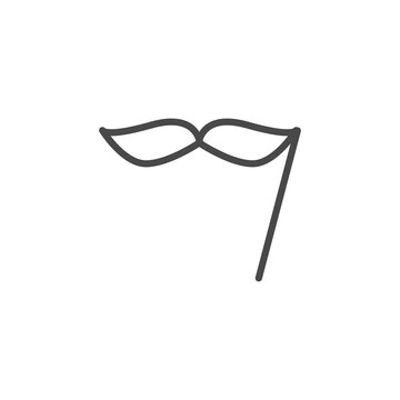 Fake Mustache Vector On White Background