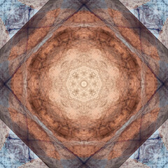 Blue and brown kaleidoscope abstract.