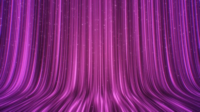 Beautiful Sparkling Purple Rain Moving LED Light Walls Line Curtains - 4K Seamless VJ Loop Motion Background Animation