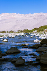 the Lluta river defies the desert