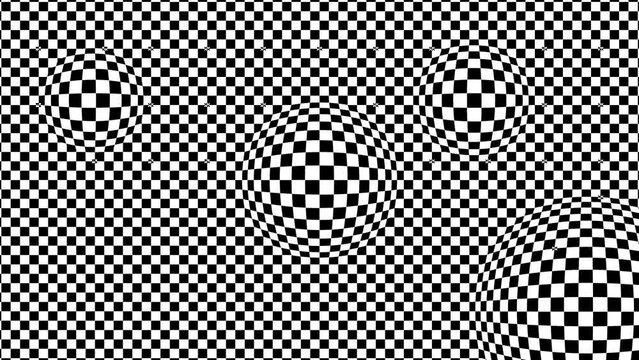 Black and White Distorted Checkerboard Pattern Moves Optical Illusion - 4K Seamless VJ Loop Motion Background Animation
