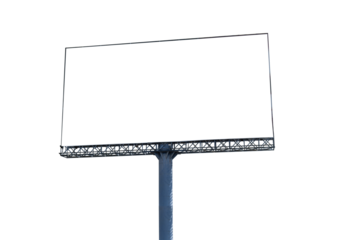 Blank billboard isolated on transparent background - PNG format.