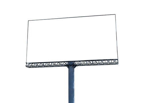 Blank billboard isolated on transparent background - PNG format.