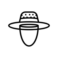 straw hat summer line icon vector. straw hat summer sign. isolated contour symbol black illustration