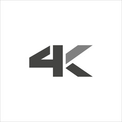 4k letter technology logo.4k letter icon logo vector design