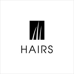 hair vector logo in negative space