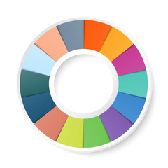 Obraz premium Basic circle infographic with 14 steps, process or options.