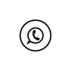Handset message. Speaker icon. Communication, internet concept. Call symbol. Vector illustration. stock image. 