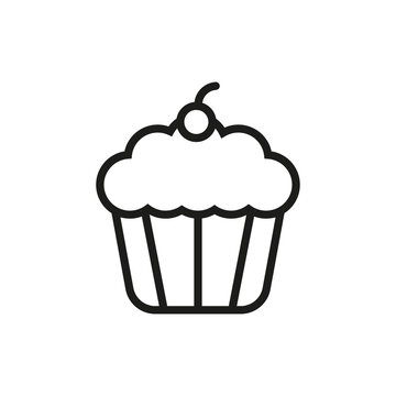 Cup cake icon. Sweet food. Cooking background. Vector illustration. Stock image. 