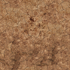 Seamless Dirt Texture. The dusty, rough surface of the earth. Aesthetic background for design, advertising, 3D. Empty space for inscriptions. Desert.