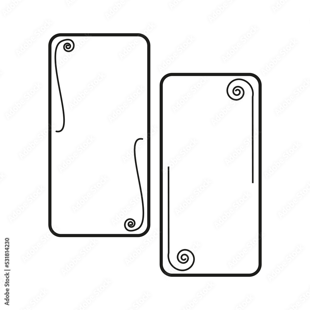 Poster two rectangular frames in abstract style. greeting card template. vector illustration. stock image.