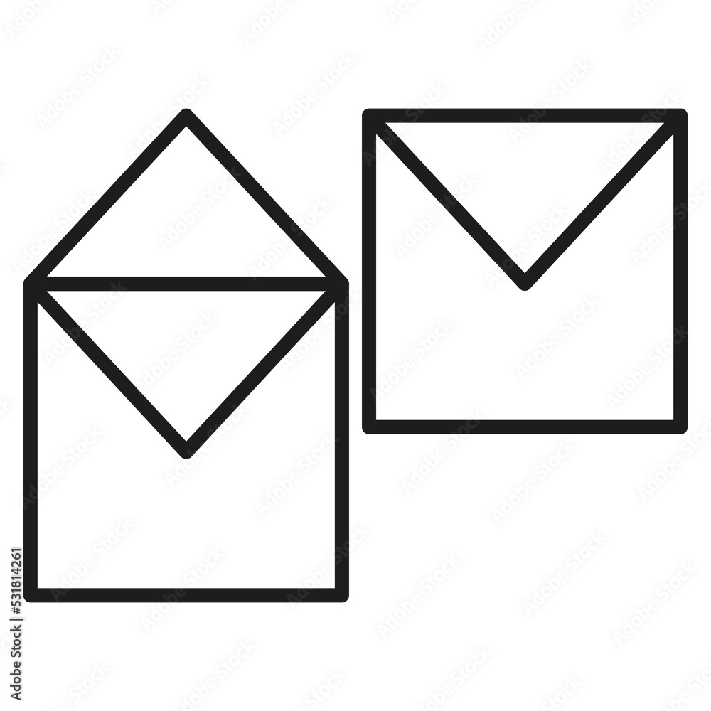 Poster open closed envelope icon. new message concept. vector illustration. stock image.