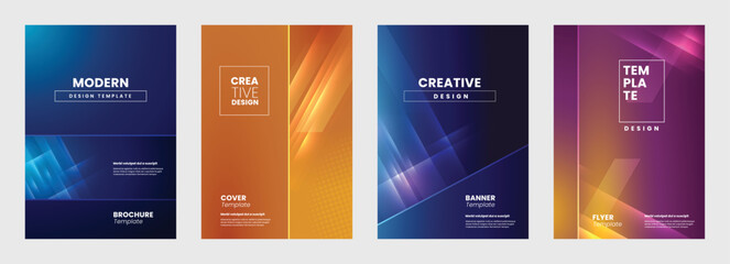 Brochure cover template design, modern abstract covers set, minimal covers design. Colorful geometric background, cover design of business flyer, and magazine in vector illustration.