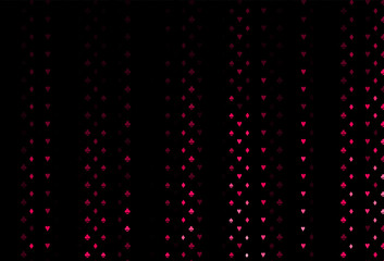 Dark red vector pattern with symbol of cards.
