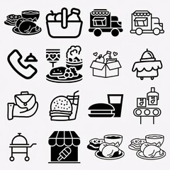 Big set of food icons
