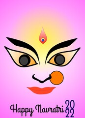 Happy Navratri Festival Durga Mata Illustration