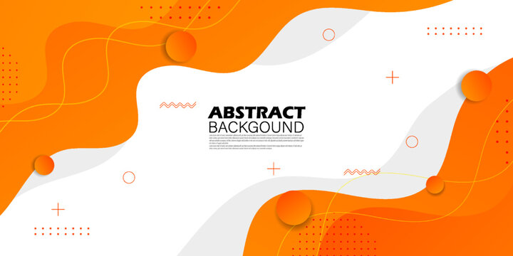 Modern colorful template banner background with geometric element and gradient orange color. Design with liquid shape.Eps10 vector
