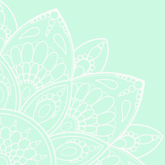 Mandala corner on bright background