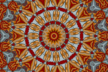 Mandala Hand drawn background. Oriental, Arabic, Indian, abstract doodle and floral motifs