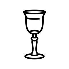 bar wine glass line icon vector. bar wine glass sign. isolated contour symbol black illustration