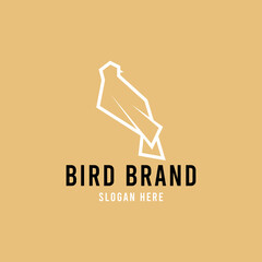 Bird Logo Design Template Vector. Monoline Animal Logo Concept Vector