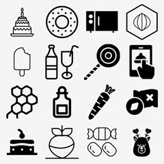 Big set of food icons