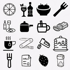 Big set of food icons
