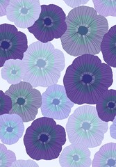 Fototapeta na wymiar Seamless pattern with flowers in Purple colours