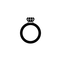 marriage, relationship ring icon in black flat glyph, filled style isolated on white background