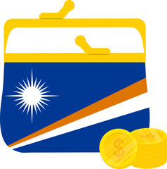 Fototapeta premium Marshall Islands Flag hand drawn,United States dollar hand drawn