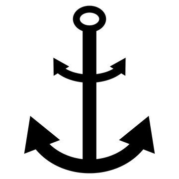 Anchor Png Illustration. Nautical Sign, Symbol, Object, Icon. Black Silhouette. Simple Pictogram, Pictograph. Sailing, Maritime.