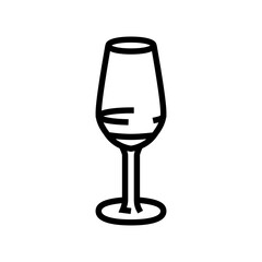 liquid wine glass line icon vector. liquid wine glass sign. isolated contour symbol black illustration
