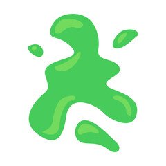 Decorative shapes and liquid borders for design. Toxic green slime flat for web design. Cartoon mucus drops isolated vector illustration