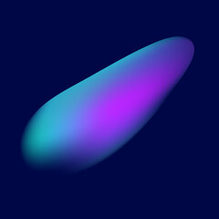 long oval shape liquid gradient blue purple wavy for design elements
