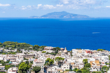 Fototapeta na wymiar Ischia Island view from Capri island Monte Solaro