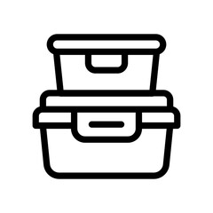 food container line icon illustration vector graphic