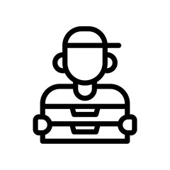 food delivery line icon illustration vector graphic 