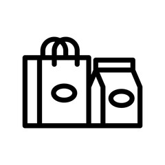 paper bag line icon illustration vector graphic 