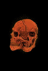 Deformed skulls vector illustration