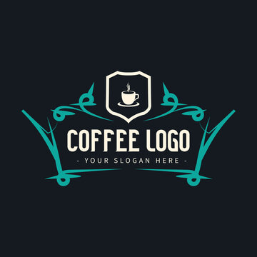 Vintage logo for coffee shop, restaurant food and drink