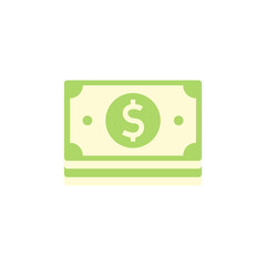 Stack Of Money icon in color, isolated on white background 
