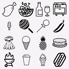 Big set of food icons
